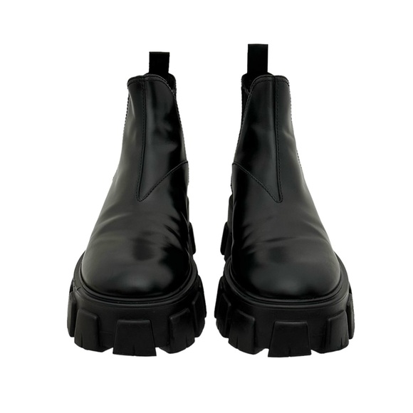 Prada Monolith Platform Lug Sole Black Leather Chelsea Boot  EU 37.5 / US 7.5 - Picture 8 of 11